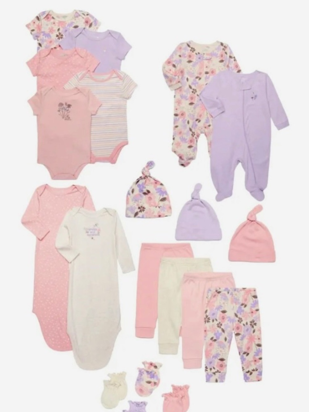 Garanimals Baby Girl 20Pc Layette Set Pink Lavender Cream Sz 6-9 Months NEW +